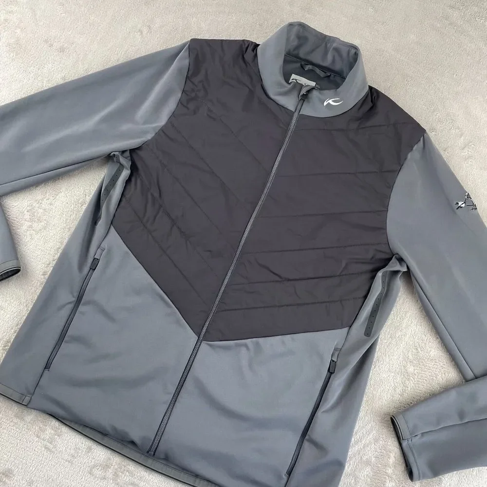 KJUS Release Jacket Men Large Grey Full‎ Zip Performance Golf Ventilated NWOT